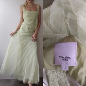 Vera wang light green sheer gauzy maxi dress 4